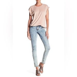 🫧🐲 alice + olivia Jane Acid blue yellow Wash Skinny Jeans Size 24 fits 23